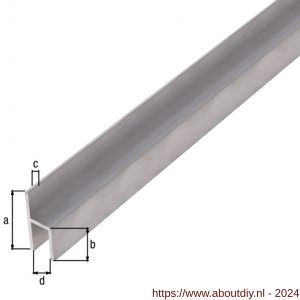 GAH Alberts stoelprofiel aluminium brute 26x11x1,5 mm 1 m - A51501547 - afbeelding 2