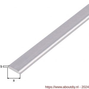 GAH Alberts afdeklijst afgeronde kanten aluminium blank 19x4 mm 1 m - A51500643 - afbeelding 2