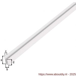 GAH Alberts afsluit afdekprofiel PVC wit 15x6x10 mm 1 m - A51501539 - afbeelding 2