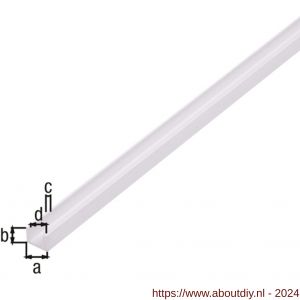 GAH Alberts U-profiel PVC wit 6,2x8,7x6,2x1,2 mm 1 m - A51501429 - afbeelding 2