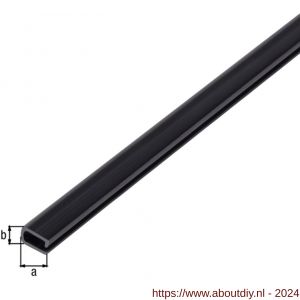 GAH Alberts U-profiel PVC zwart 7x4x0,5 mm 1 m - A51501542 - afbeelding 2