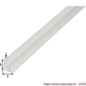 GAH Alberts hoekprofiel aluminium wit 20x20x1,5 mm 2,6 m - A51500753 - afbeelding 2