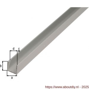 GAH Alberts U-profiel aluminium zilver 25x25x25x2,0 mm 2,6 m - A51501407 - afbeelding 2