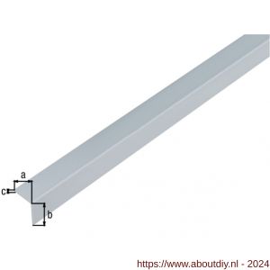 GAH Alberts hoekprofiel PVC aluminium grijs 20x20x1 mm 1 m - A51500952 - afbeelding 2