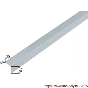 GAH Alberts hoekprofiel PVC aluminium grijs 20x20x1 mm 2,6 m - A51500953 - afbeelding 2