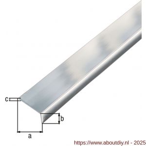 GAH Alberts hoekprofiel zelfklevend aluminium chroom 20x10x1 mm 1 m - A51501020 - afbeelding 2