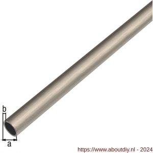 GAH Alberts ronde buis aluminium RVS optiek donker 8x1 mm 1 m - A51500817 - afbeelding 2