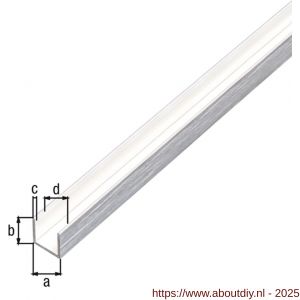 GAH Alberts U-profiel aluminium RVS optiek licht 10x10x10x1 mm 1 m - A51501410 - afbeelding 2
