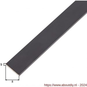 GAH Alberts platte stang aluminium zwart 20x2 mm 1 m - A51501209 - afbeelding 2