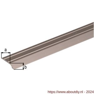 GAH Alberts compensatieprofiel zelfklevend aluminium RVS geeloxeerd 39x8 mm 0,9 m SB - A51500665 - afbeelding 2