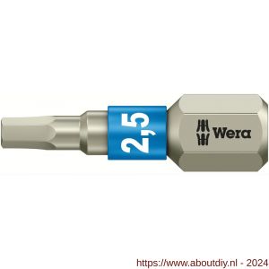 Wera 3840/1 TS zeskant bit Hex-Plus inbus RVS 2.5x25 mm - A227402378 - afbeelding 1