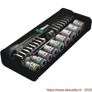 Wera 8100 ZB 10 Zyklop Metal dopsleutel ratelset doorsteekvierkant 3/8 inch aandrijving inch maten 29 delig - A227400422 - afbeelding 2