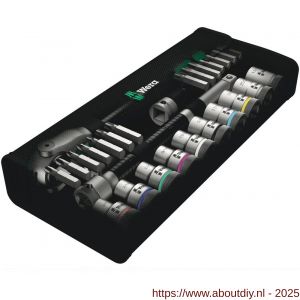 Wera 8100 SC 9 Zyklop Speed dopsleutel ratelset 1/2 inch aandrijving inch maten 28 delig - A227400429 - afbeelding 2
