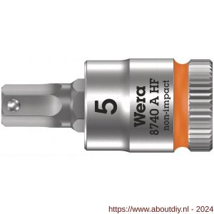 Wera 8740 A HF binnenzeskant Zyklop bitdop met 1/4 inch aandrijving vasthoudfunctie 5x28 mm - A227403655 - afbeelding 1