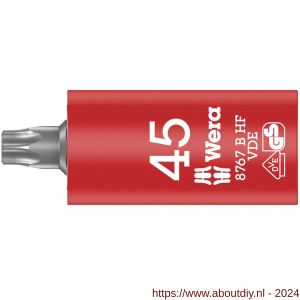 Wera 8767 B VDE HF Torx Zyklop bitdop geïsoleerd met 3/8 inch aandrijving vasthoudfunctie TX 45x59 mm - A227400534 - afbeelding 1