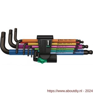 Wera 950/9 Hex-Plus Multicolour 1 stiftsleutelset metrisch BlackLaser 9 delig - A227400872 - afbeelding 1
