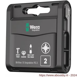Wera Bit-Box 15 Impaktor PZ bit set Pozidriv PZ 2x25 mm 15 delig - A227401795 - afbeelding 1