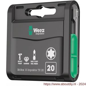 Wera Bit-Box 15 Impaktor TX bit set Torx TX 20x25 mm 15 delig - A227401798 - afbeelding 1