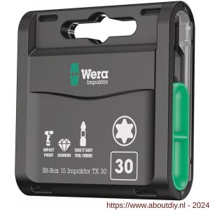 Wera Bit-Box 15 Impaktor TX bit set Torx TX 30x25 mm 15 delig - A227401802 - afbeelding 1