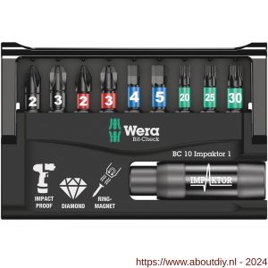 Wera Bit-Check 10 Impaktor 1 bit set 10 delig - A227401772 - afbeelding 2