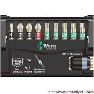 Wera Bit-Check 10 Stainless 1 ZB bit set 10 delig - A227402597 - afbeelding 1