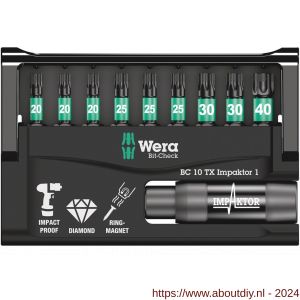 Wera Bit-Check 10 TX Impaktor 1 bit set 10 delig - A227401776 - afbeelding 2