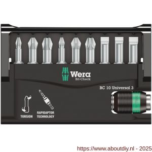 Wera Bit-Check 10 Universal 3 bit set 10 delig - A227401594 - afbeelding 2