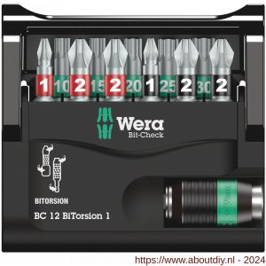 Wera Bit-Check 12 BiTorsion 1 bit set 12 delig - A227401689 - afbeelding 2