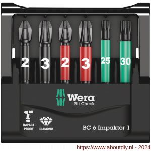Wera Bit-Check 6 Impaktor 1 bit set 6 delig - A227401781 - afbeelding 2