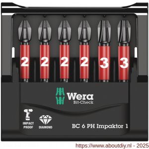 Wera Bit-Check 6 PH Impaktor 1 bit set 6 delig - A227401778 - afbeelding 2