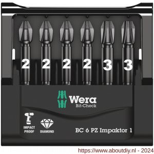 Wera Bit-Check 6 PZ Impaktor 1 bit set 6 delig - A227401779 - afbeelding 2