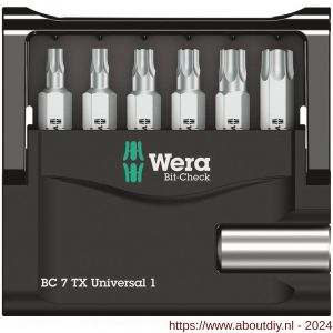 Wera Bit-Check 7 TX Universal 1 bit set Torx 7 delig - A227401568 - afbeelding 2