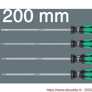 Wera 335/350/355/4 schroevendraaierset Kraftform Plus Lasertip met 200 mm lange klingen 4 delig - A227404008 - afbeelding 3