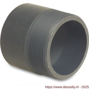 VDL puntstuk PVC-U 25/32 mm x 1 inch lijmmof-spie x buitendraad 10 bar grijs type handgevormd - A51059468 - afbeelding 1