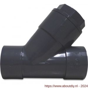 Bosta terugslagklep PVC-U 90 mm lijmmof 6 bar grijs - A51055875 - afbeelding 1