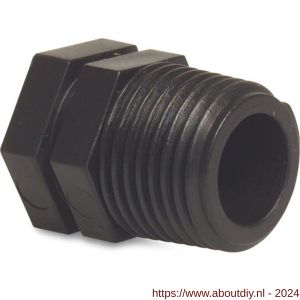 Bosta plug PP 1/2 inch buitendraad 10 bar zwart - A51060449 - afbeelding 1