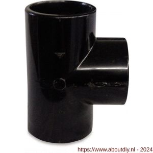Bosta T-stuk 90 graden PVC-U 50 mm lijmmof 16 bar zwart - A51059563 - afbeelding 1