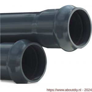 Bosta drukbuis PVC-U 90 mm x 3,5 mm manchet x glad ISO-PN8 grijs 5 m - A51058753 - afbeelding 1