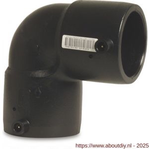 Jason knie 90 graden PE100 125 mm electrolassok SDR 11 40V 10 bar 16 bar zwart DVGW - A51058311 - afbeelding 1
