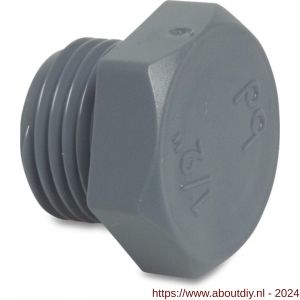 Bosta plug PP 3/8 inch buitendraad 10 bar grijs - A51060458 - afbeelding 1