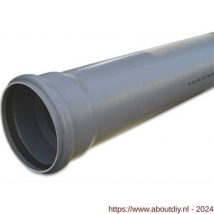 Bosta afvoerbuis PVC-U 160 mm x 4,0 mm SN4 manchet x glad grijs 5 m BENOR - A51051848 - afbeelding 1