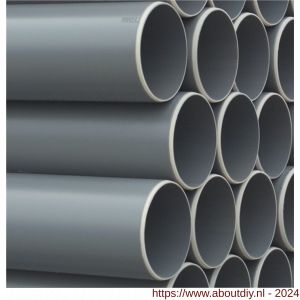Bosta afvoerbuis PVC-U 110 mm x 3,2 mm SN4 glad grijs 5 m BENOR - A51051850 - afbeelding 1