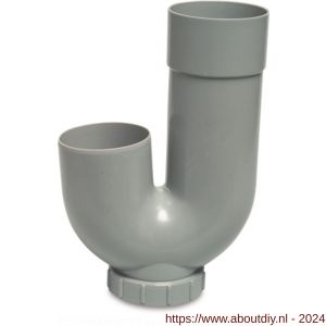 Bosta sifon PVC-U 80 mm lijmmof x spie grijs - A51051815 - afbeelding 1