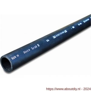 Bosta drukbuis PE100 32 mm x 2,0 mm glad SDR17 10 bar zwart-blauw 6 m DVGW - A51057918 - afbeelding 1