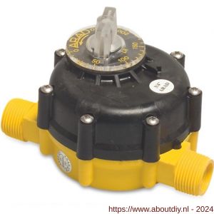 Arad waterdoseermeter kunststof 3/4 inch buitendraad 10 bar 0-0,25m3 geel-zwart - A51057709 - afbeelding 1