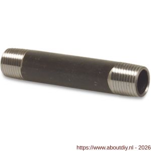 Mega Profec nummer 23 pijpnippel staal zwart 4 inch buitendraad 200 mm - A51053188 - afbeelding 1