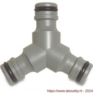 Hydro-Fit 3-weg slangkoppeling PVC-U mannelijk klik grijs type blister - A51056345 - afbeelding 1