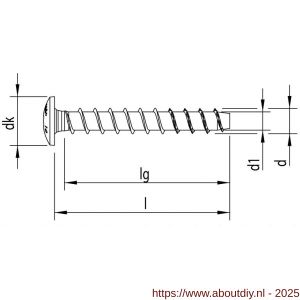 Heco Multi-Monti-Plus MS schroefanker montagerail 7,5x45 mm T-Drive T 30 verzinkt blauw A2K 100 stuks VARIANTA verpakking - A50802014 - afbeelding 2