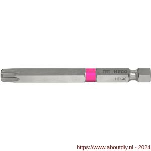 Heco lange schroefbit Heco-Drive HD 40 HD-40 kleur ring roze in blister 3 stuks - A50803384 - afbeelding 1
