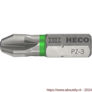 Heco schroefbit Pozi-Drive PZD 3 kleur ring groen in blister 10 stuks - A50803380 - afbeelding 1